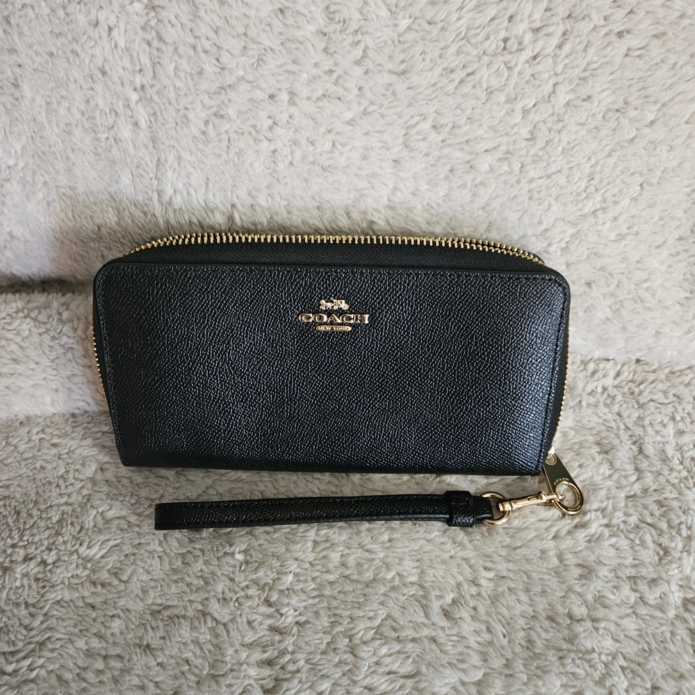 Coach Black Wristlet with Gold Accents - Picture 6 of 7